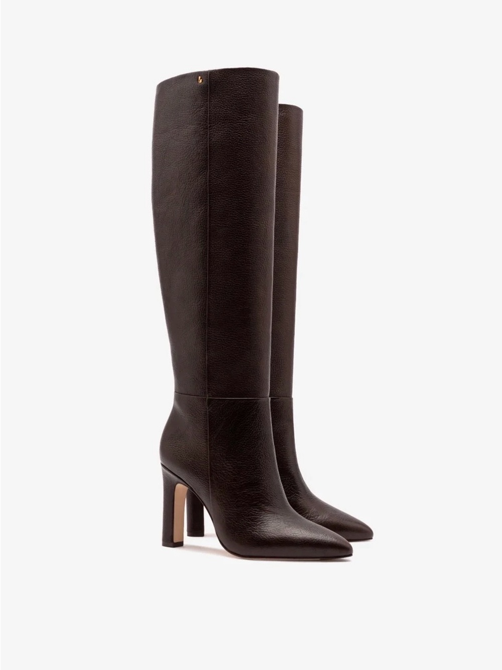 Larroude Women's Over-the-Knee Leather Boots in Dark Brown